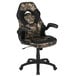 A Flash Furniture high-back office chair with a black and green camouflage pattern and arms.
