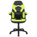 A Flash Furniture neon-green and black leather office chair with a black base.