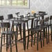 Lancaster Table & Seating Antique Slate Gray Rustic Industrial Wooden Bar Height Trestle Table Base for 30" x 96" Table Tops Main Thumbnail 1