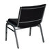 A Flash Furniture black fabric stack chair with silver legs.