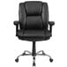 A black Flash Furniture Hercules Big & Tall mid-back office chair with chrome arms and wheels.