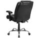 A Flash Furniture black leather office chair with chrome legs.