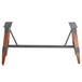 Lancaster Table & Seating wooden trestle table base with grey metal legs.