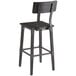 Lancaster Table & Seating Rustic Industrial Bar Height Chair with Antique Slate Gray Finish Main Thumbnail 4