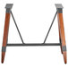 A Lancaster Table & Seating wooden and metal bar height trestle table base.