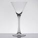 A close-up of an Anchor Hocking Executive martini glass with a long stem.