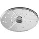 A silver circular AvaMix grating / shredding plate with holes.