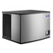 A silver and black Manitowoc IYF0500N Indigo NXT remote condenser ice machine.
