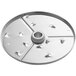 A circular metal AvaMix grating and shredding disc with holes.
