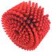 A red MotorScrubber medium duty stair and baseboard brush with bristles.