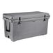 A gray CaterGator outdoor cooler with wheels and a handle.