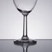 A close up of a Libbey Napa Country wine goblet with a long stem.