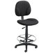 A Boss black fabric drafting stool with a chrome base.