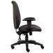 A black Boss high back office chair with armrests.