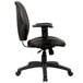 A Boss black mid-back office chair with black arms.