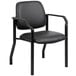 A black Boss antimicrobial guest chair with arms.