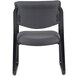 A gray Boss fabric guest chair with black legs and back.