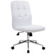A Boss white office chair with chrome legs and wheels.