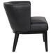 A black leather Boss Ava accent chair with wooden legs.