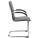 A gray vinyl Boss side chair with chrome legs.