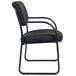 A Boss black fabric guest chair with a black cushion on a metal frame.