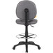 A Boss gray fabric drafting stool with a metal base.