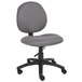 A Boss gray office chair with wheels.