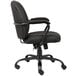 A black Boss heavy duty office chair with arms.