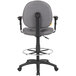 A gray Boss drafting stool with a metal base and adjustable arms.