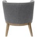 A Boss Slate Gray Ava accent chair with wooden legs and a grey fabric seat.