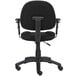 A Boss black tweed office chair with adjustable arms.