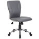 A gray Boss office chair with wheels.