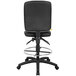 A Boss black fabric drafting stool with wheels.