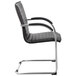 A Boss black vinyl ribbed side chair with chrome legs.