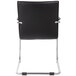 A black Boss vinyl ribbed side chair with a chrome frame.
