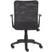 A black Boss office chair with a mesh back and arms.