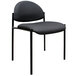 A Boss B9505-BK Diamond Black stacking chair with a black seat.