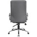 A back view of a Boss gray office chair with a metal chrome base.