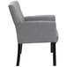 A Boss gray contemporary guest chair with black legs and arms.