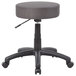 A gray Boss Office mesh stool with wheels.