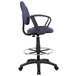 A blue Boss drafting stool with a black base and footring.