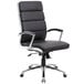 A Boss black CaressoftPlus executive chair with chromed legs.