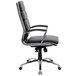 A Boss black office chair with chromed legs.