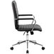 A black Boss office chair with chrome legs.