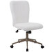A white Boss office chair with wheels.