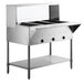 A ServIt stainless steel electric steam table with undershelf and overshelf.