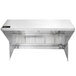 A stainless steel rectangular Halifax commercial kitchen hood.