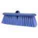 A close-up of a Carlisle blue wall cleaning brush with long bristles.