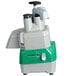 AvaMix Revolution Continuous Feed Food Processor with a green and grey machine and green handle.