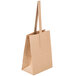 1/4 Peck "Freshman" Natural Brown Kraft Paper Produce Customizable Market Stand Bag with Handle - 500/Case Main Thumbnail 2